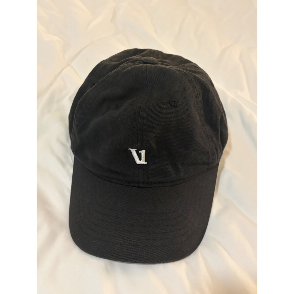 Vuori Mens Dad Hat Black Embroidered V Logo Adjustable Cotton Baseball Cap - Picture 3 of 5